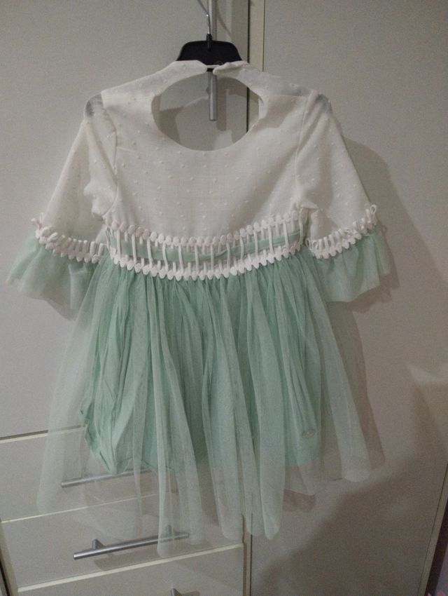 Vestido niña 3-4 años - Tul verde