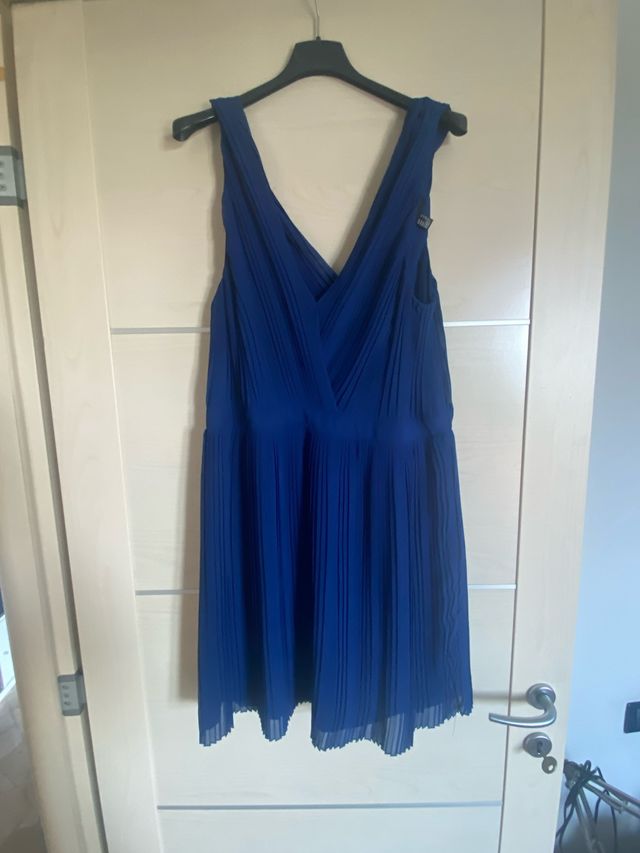 Vestito blu plissettato