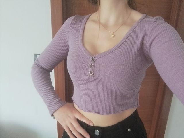 Top crop lila - Talla S