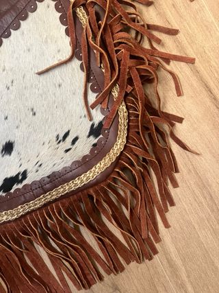 Bolso piel flecos boho