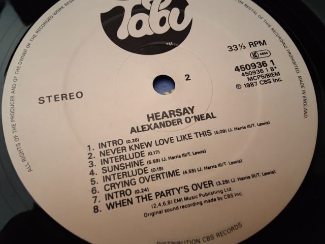 Vinilo Alexander O ́ Neal - Hearsay