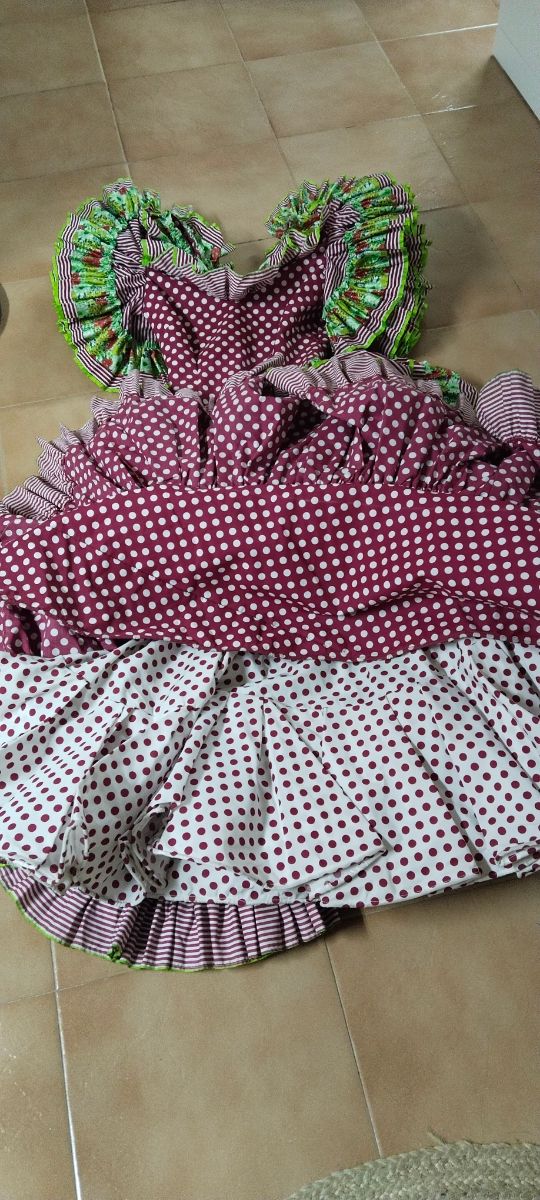 Traje Flamenca Rojo y Verde