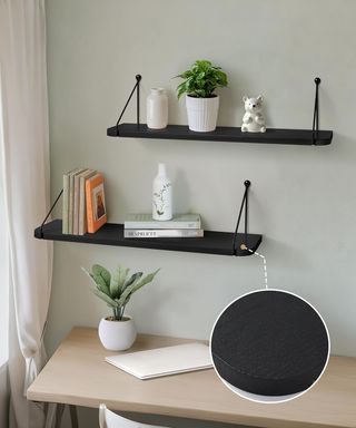 Estantes Flotantes Afuly 60 cm (Set de 2) Negro
