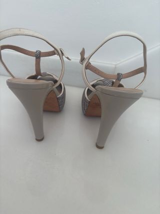Zapatos Sarah Verde beige y gris