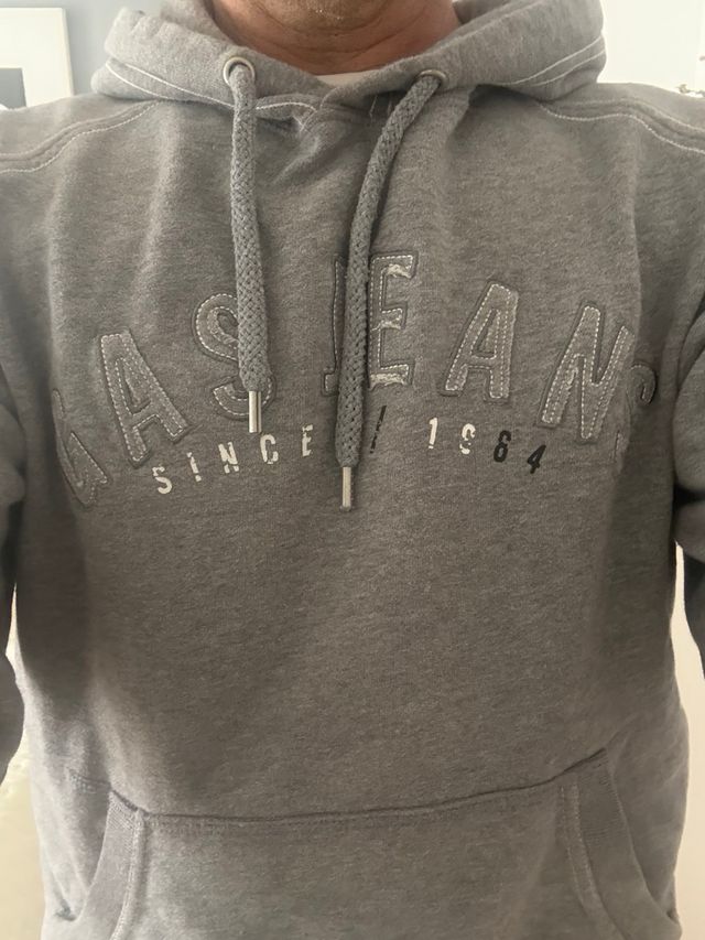 Sudadera Italiana Gas Jeans gris. Talla M.