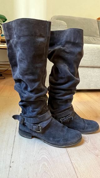 Botas invierno planas Gamuza Gris - No 38