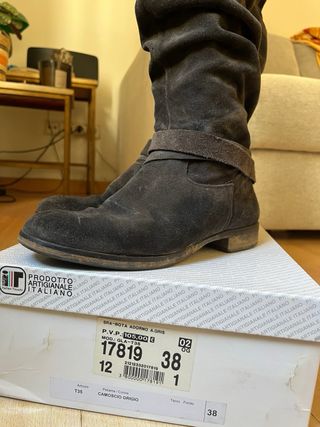 Botas invierno planas Gamuza Gris - No 38