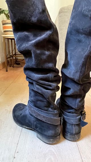 Botas invierno planas Gamuza Gris - No 38