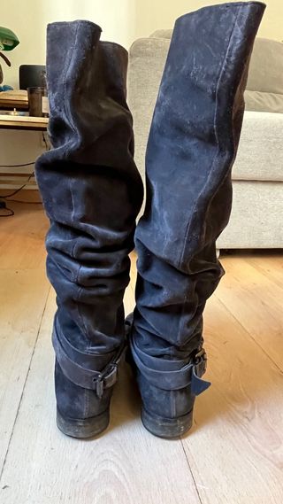 Botas invierno planas Gamuza Gris - No 38