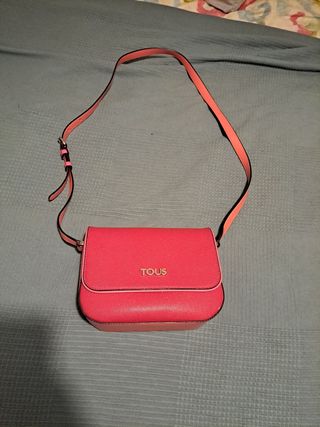 Bolso tous magenta de piel asa larga 