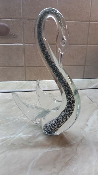 Cigno Murano vetro argento