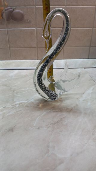 Cigno Murano vetro argento
