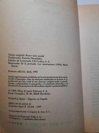 Un mundo feliz. 1995 Plaza y Janes