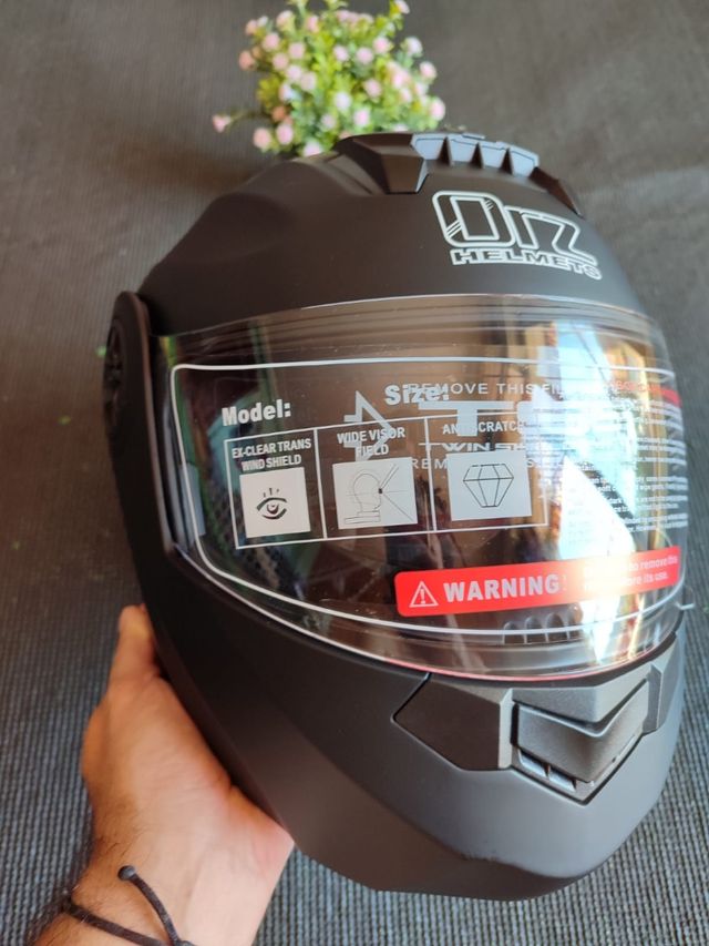 Casco Moto Modular Abatible talla L negro unisex 