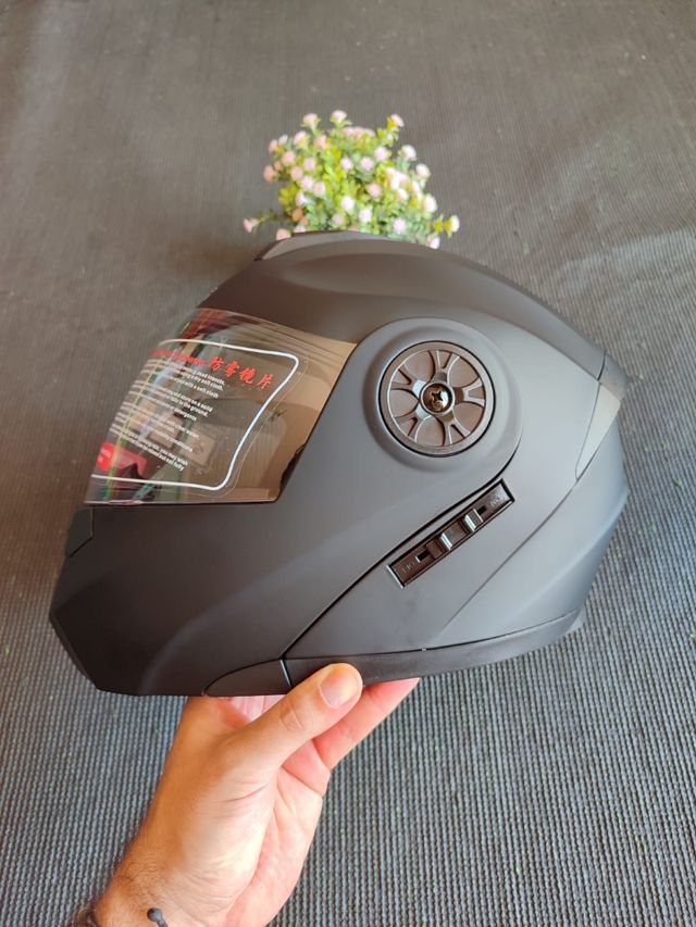 Casco Moto Modular Abatible talla L negro unisex 