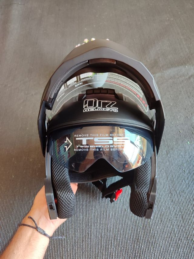 Casco Moto Modular Abatible talla L negro unisex 