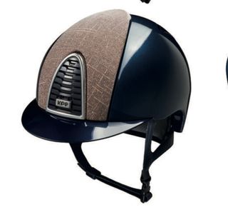 CASCO KEP AZUL BRILLANTE FRONTAL ROSA