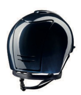 CASCO KEP AZUL BRILLANTE FRONTAL ROSA