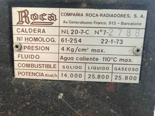 Caldera carbon/leña/gas