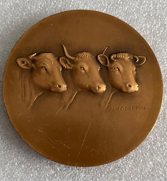 Medalla bronce francesa 3 vacas