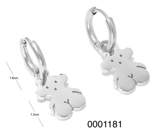 pendientes de Aro plateados de acero