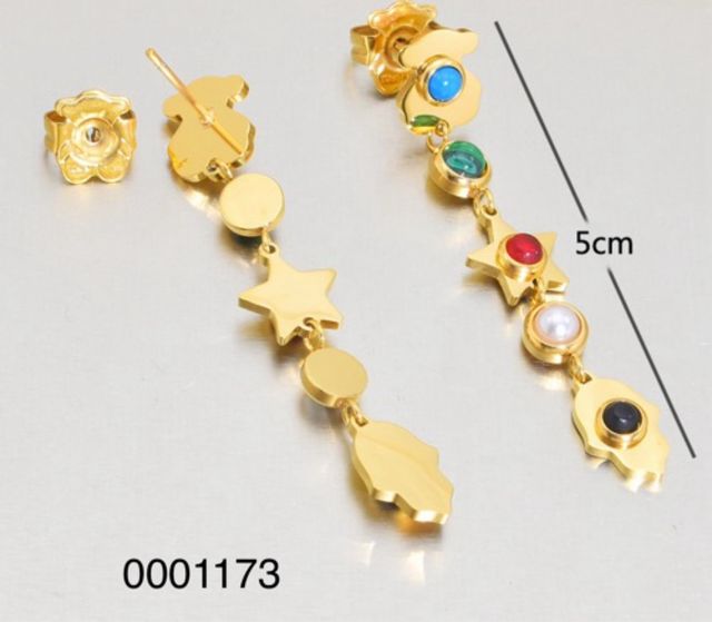 Pendientes largos dorados con piedras