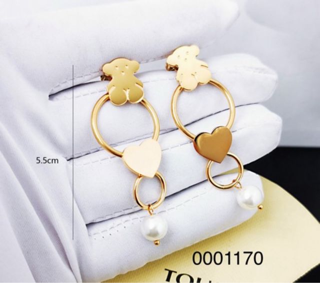 Pendientes Oso Dorado - Acero