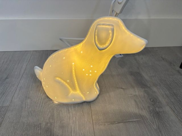 Lámpara Perro Porcelana - Luz Nocturna