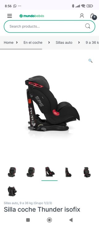 Silla de coche grupo 1 2 y 3 con Isofix 