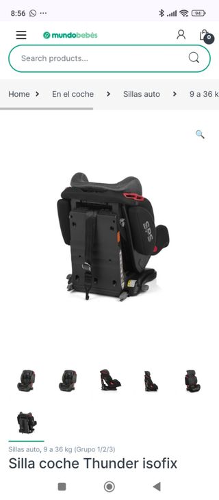 Silla de coche grupo 1 2 y 3 con Isofix 