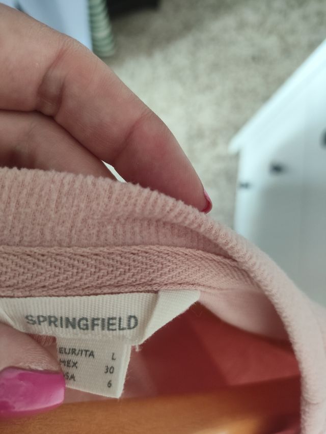Sudadera Springfield rosa talla L