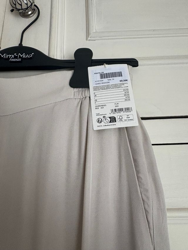 Pantalones Mimi-Mua beige, talla 34 corresponde 36