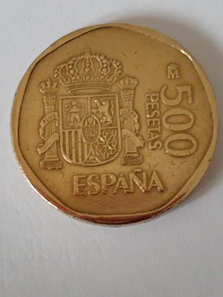 Moneda de España de 500 pts 1989, R.Sofia,R, Juan 