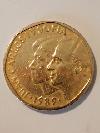 Moneda de España de 500 pts 1989, R.Sofia,R, Juan 
