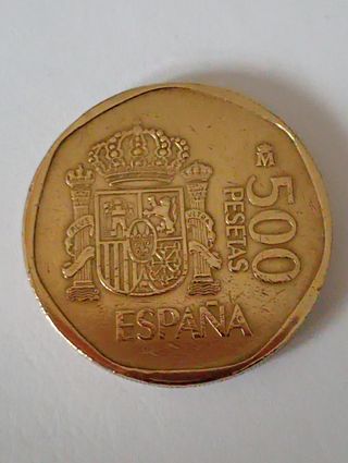 Moneda de España de 500 pts 1989, R.Sofia,R, Juan 