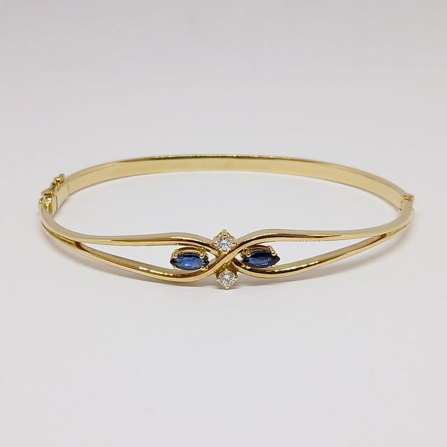 Esclava Oro Brillantes Zafiros