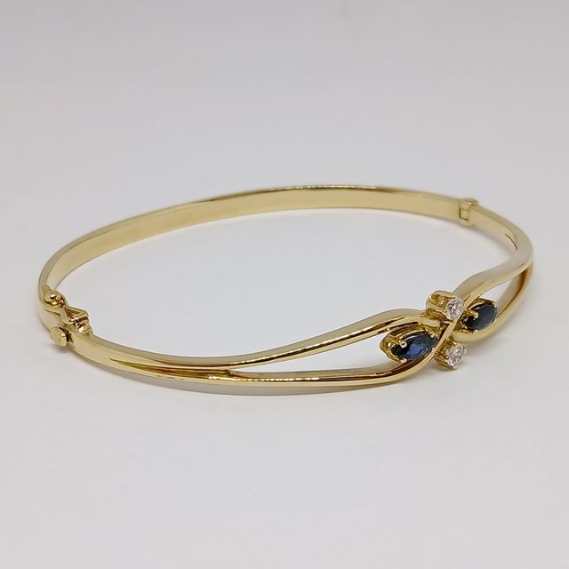 Esclava Oro Brillantes Zafiros