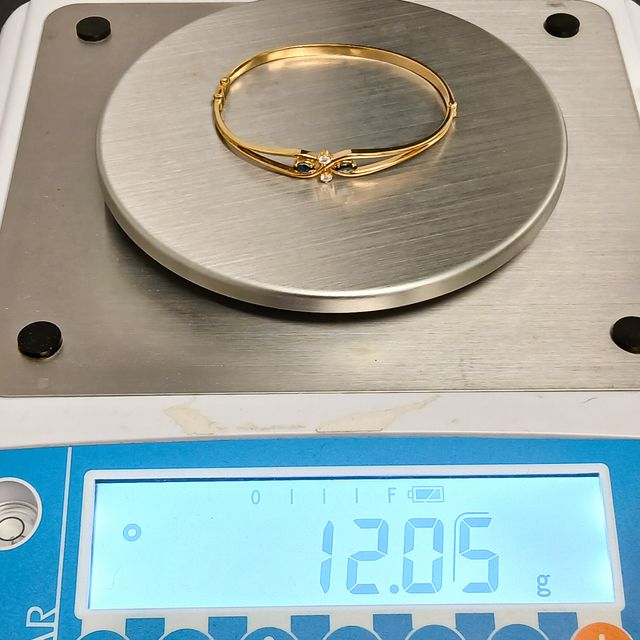 Esclava Oro Brillantes Zafiros