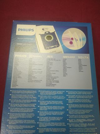 4 Bolsas Aspiradora Philips S-bag