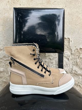 Sneaker Desert Boots Bruno Bordese beige canvas taglia 42 nuovo