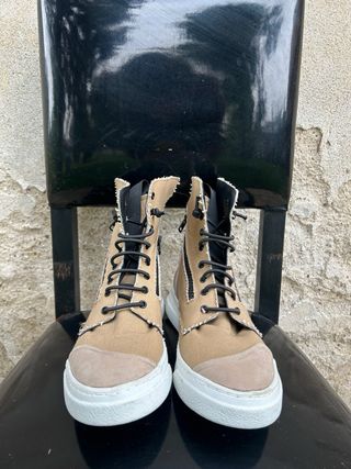 Sneaker Desert Boots Bruno Bordese beige canvas taglia 42 nuovo
