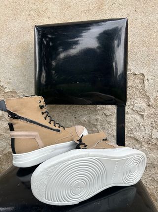 Sneaker Desert Boots Bruno Bordese beige canvas taglia 42 nuovo