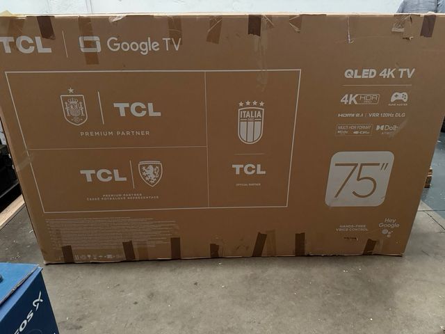 TV TCL 75" 4K QLED negra 75C641