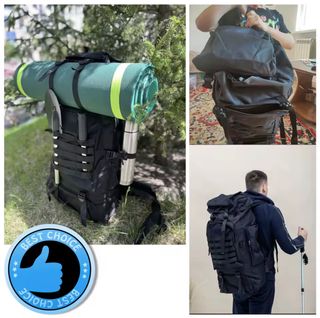 🇪🇸Mochila senderismo 80L militar 5 días Impermea