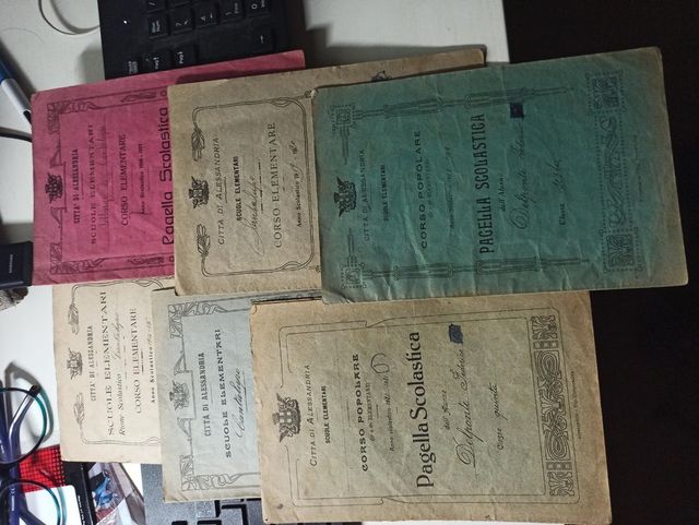 pagelle scolastiche n. 4 primi del novento