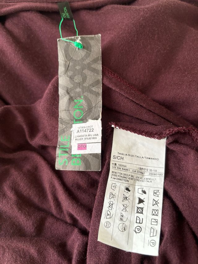 Camiseta T.S burdeos de United Colors of Benetton