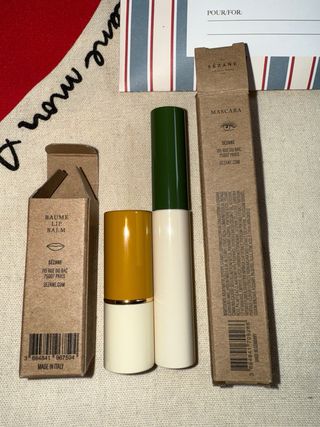 Sezane bolsa tote bag y pintalabios y mascara