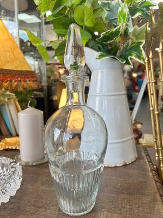 Botella Licorera Vintage Cristal Tallado con Tapón