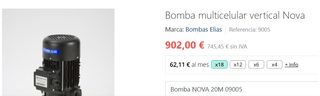 Bomba eléctrica vertical Elias Nova 20M