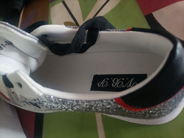 Zapatillas mujer plata-blanco